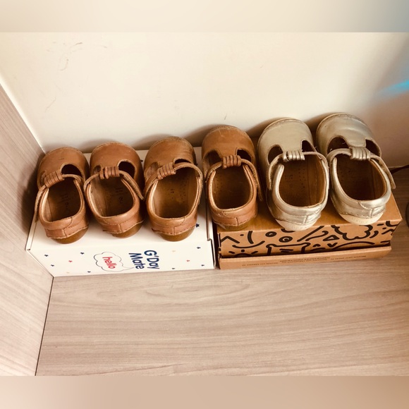 Bundle of Extra One  Brown and Silver Kids Shoes. Size 20, 21, 22. - Picture 2 of 5